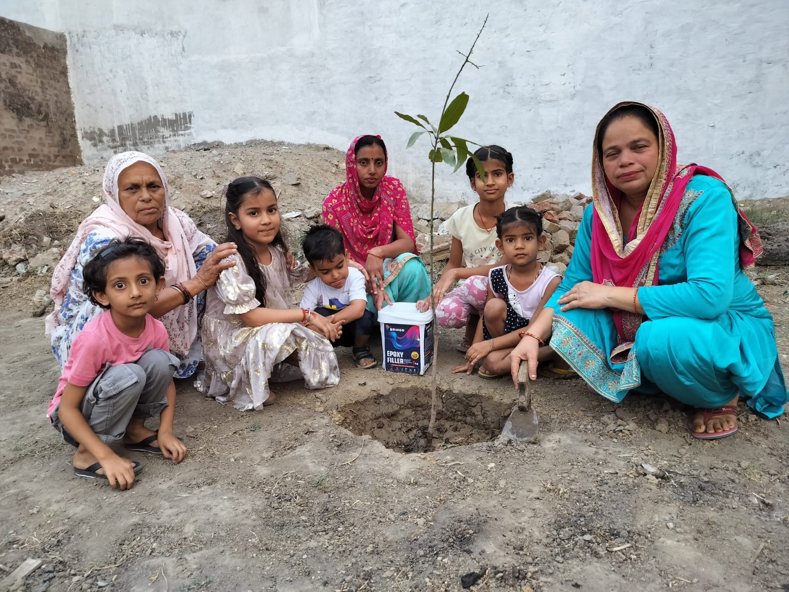 Balwinder Kaur Bali wife of Nambardar Des Raj Bali Village Mubarakpur celebrated her birthday by planting saplings in different places.